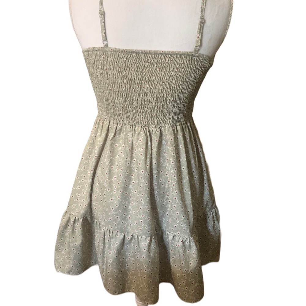 Romwe Sage Green Floral Dress - Picture 2 of 6